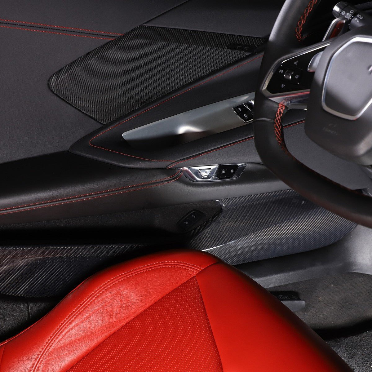 Chevrolet Corvette C8 Carbon Fiber Door Kick Panel Covers