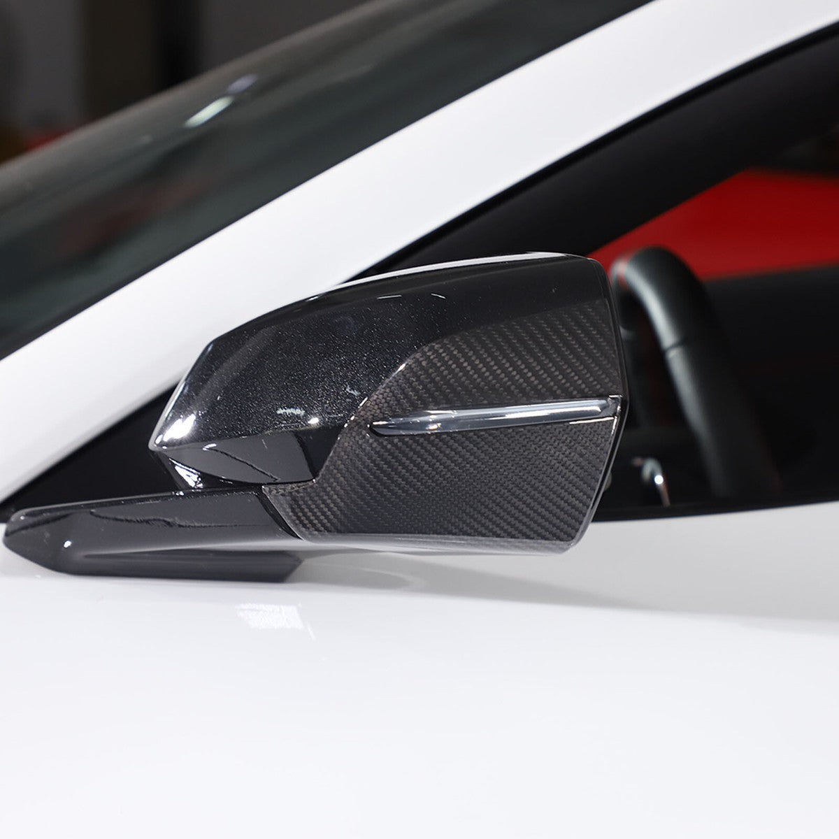 2020+ Chevrolet Corvette C8 Stingray Carbon Fiber Lower Mirror Base Caps