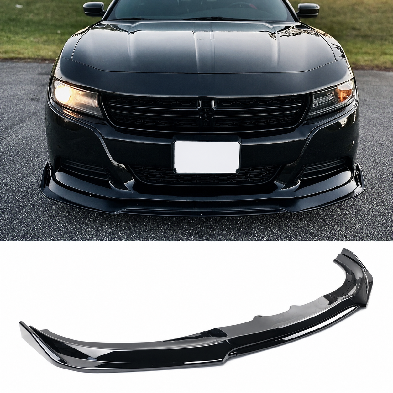 MAXTON DESIGN 3PC FRONT BUMPER LIP LOWER DIFFUSER - DODGE CHARGER