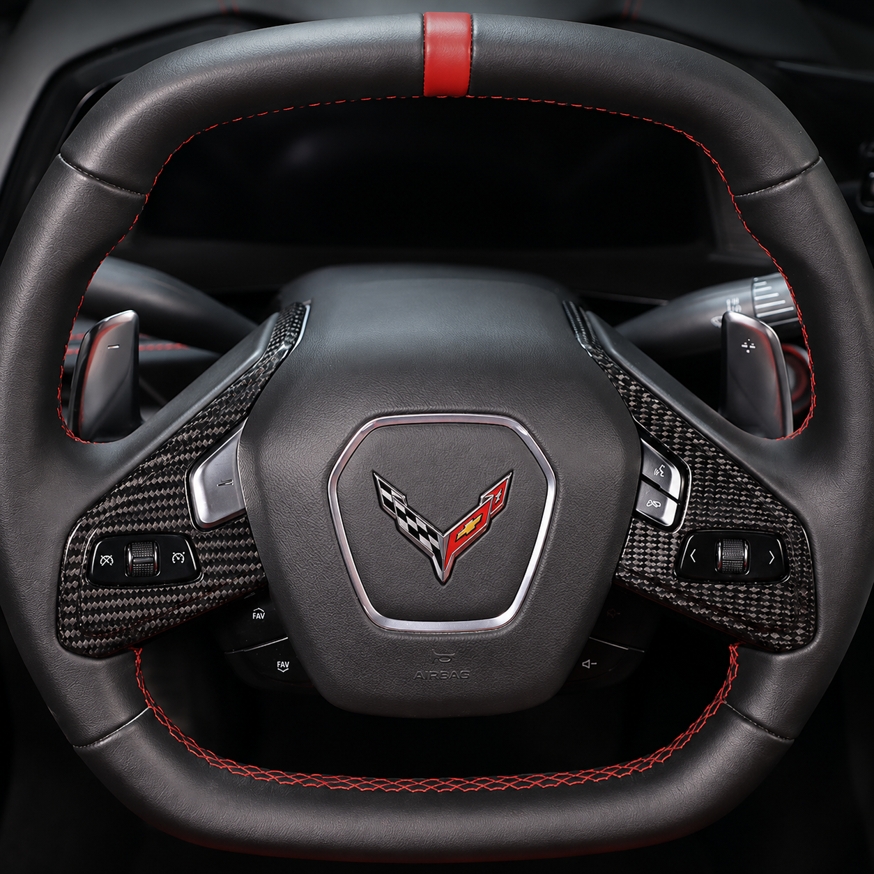 AAD PERFORMANCE CARBON FIBER STEERING WHEEL TRIM OVERLAY - C8 CORVETTE