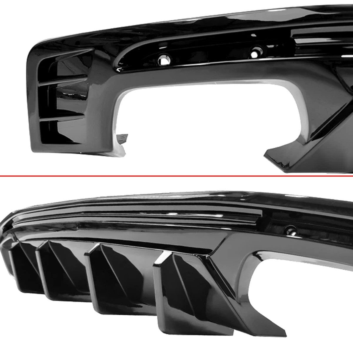 SHARK FIN STYLE GLOSS BLACK REAR DIFFUSER - CHEVROLET CAMARO (2016–2024)