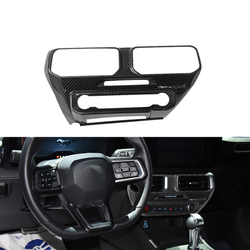 FULL CARBON FIBER CONSOLE, DASH, VENT & DOOR PANEL COVER KIT - FORD MUSTANG (2024+)