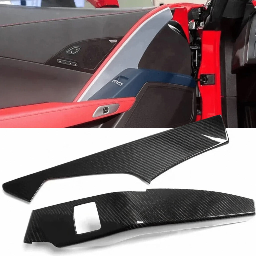 CARBON FIBER DRIVER-SIDE DOOR & WINDOW SWITCH PANEL COVER - CHEVROLET CORVETTE C7 (2014–2019)