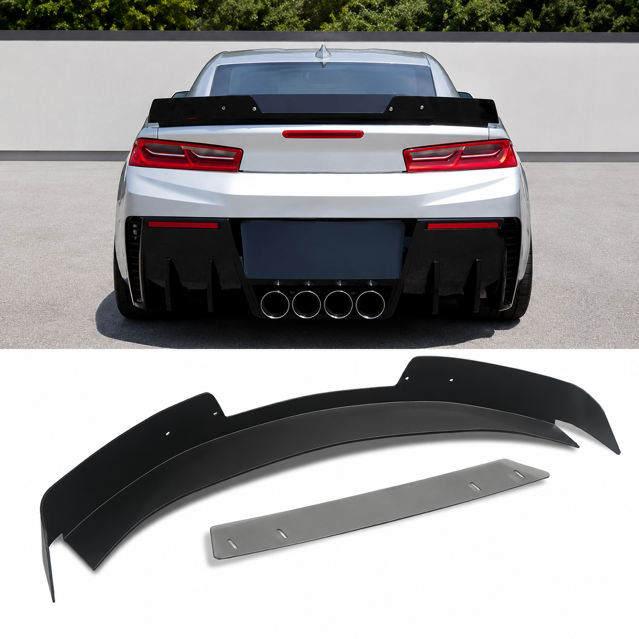 GLOSS BLACK DUCKBILL REAR TRUNK SPOILER - CHEVROLET CAMARO (2016–2023)