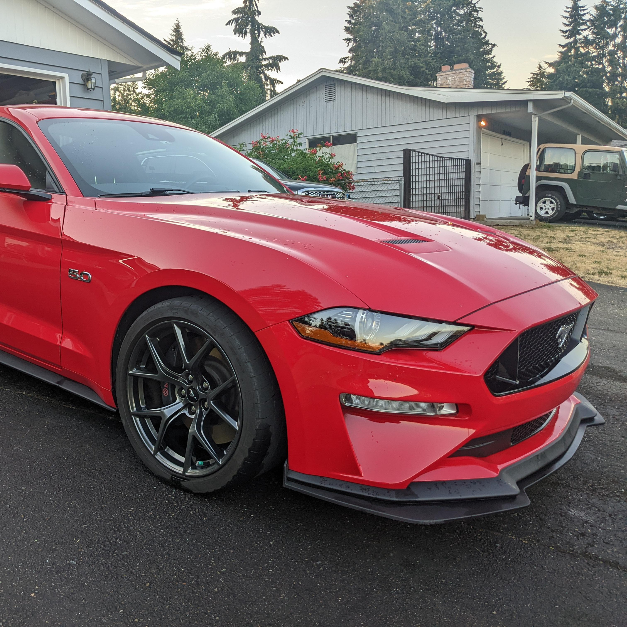 AAD MATTE BLACK FRONT BUMPER LIP SPLITTER - FORD MUSTANG GT (2018–2023)