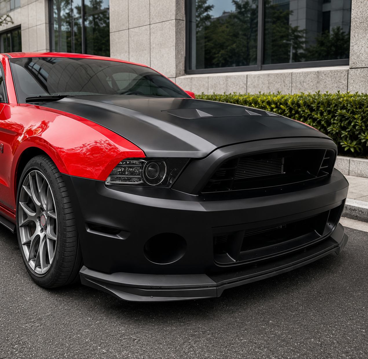 GT500 STYLE FRONT BUMPER CONVERSION KIT W/ HOOD - FORD MUSTANG (2010–2014)