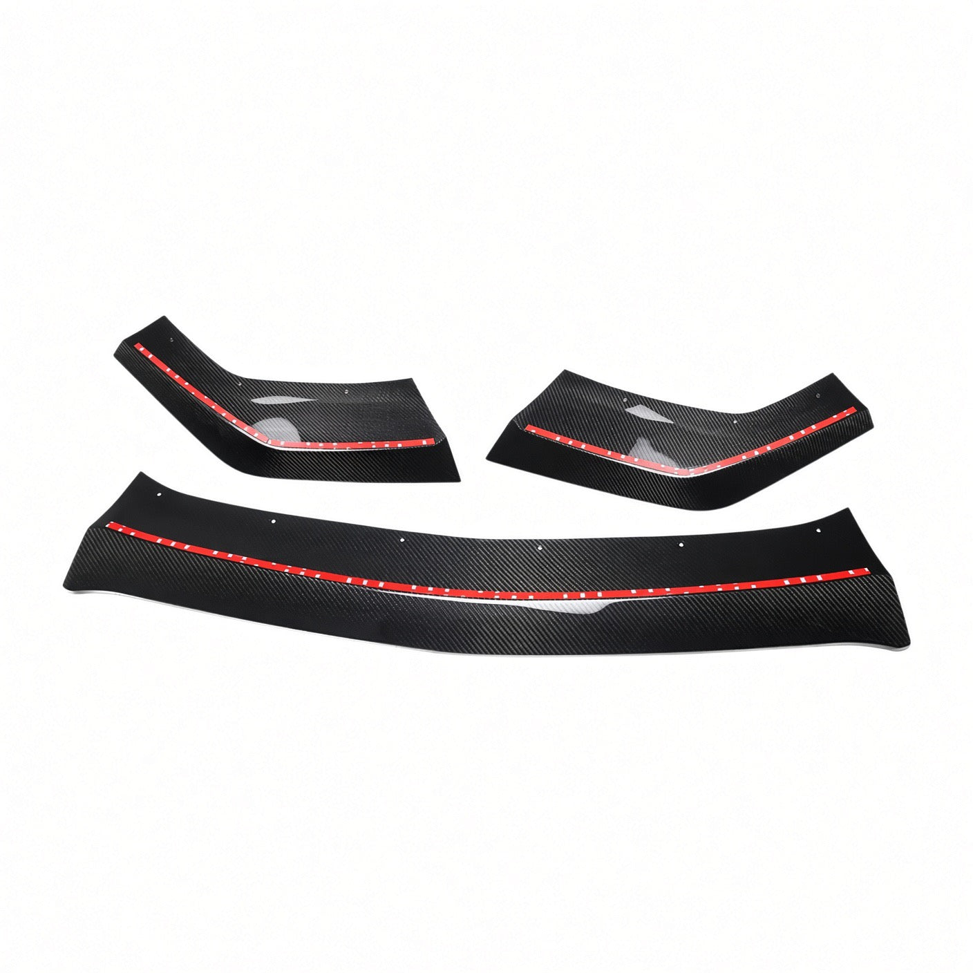 REAL GLOSS CARBON FIBER 3-PIECE FRONT LIP SPLITTER - FORD MUSTANG DARK HORSE (2024+)