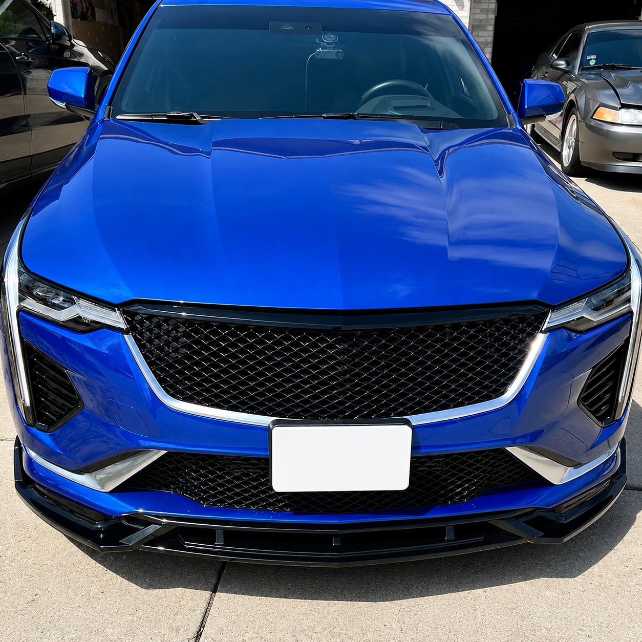 3PC FRONT BUMPER LIP GLOSS BLACK - CADILLAC CT4 (2020–2023)