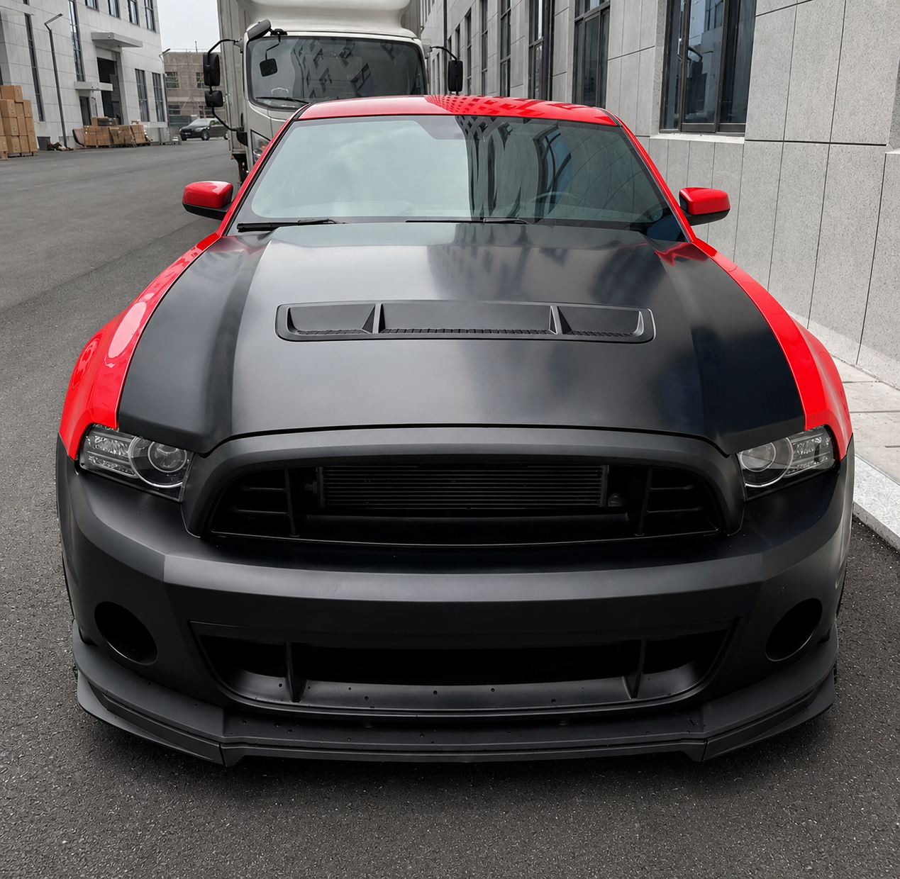 GT500 STYLE FRONT BUMPER CONVERSION KIT W/ HOOD - FORD MUSTANG (2010–2014)
