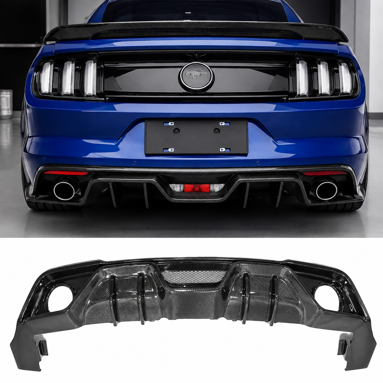 VIS RACING TYPE-AR CARBON FIBER REAR DIFFUSER - FORD MUSTANG (2018–2022)
