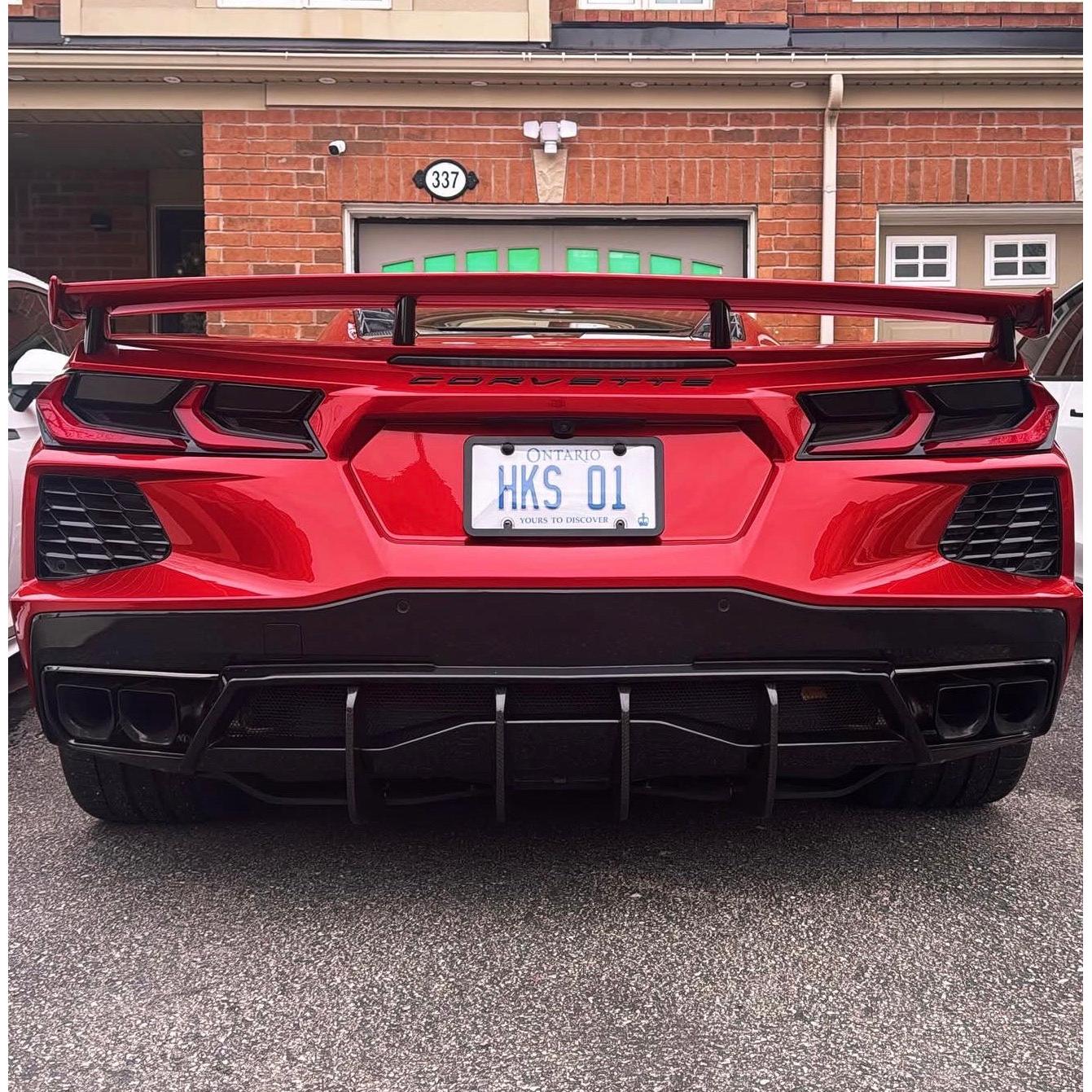 Z51 STYLE MATTE BLACK BUMPER DIFFUSER ADD-ON - CHEVROLET CORVETTE C8 STINGRAY (2020–2025)