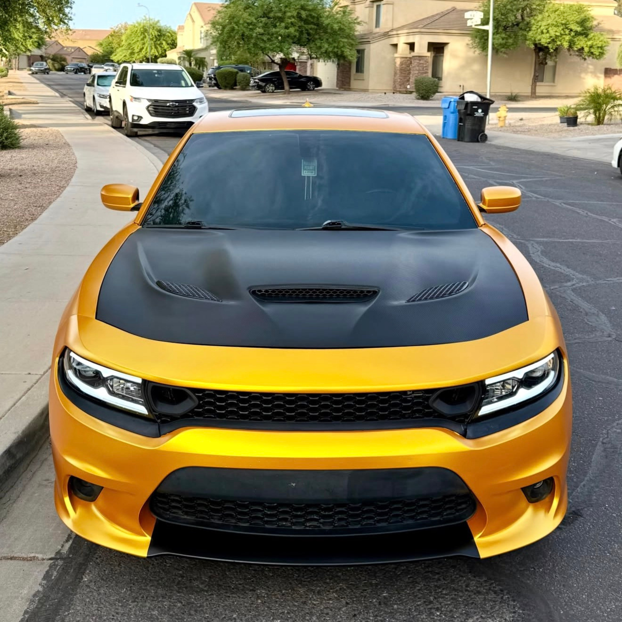 HELLCAT STYLE BLACK ALUMINUM VENTED HOOD - DODGE CHARGER SRT (2015–2023)