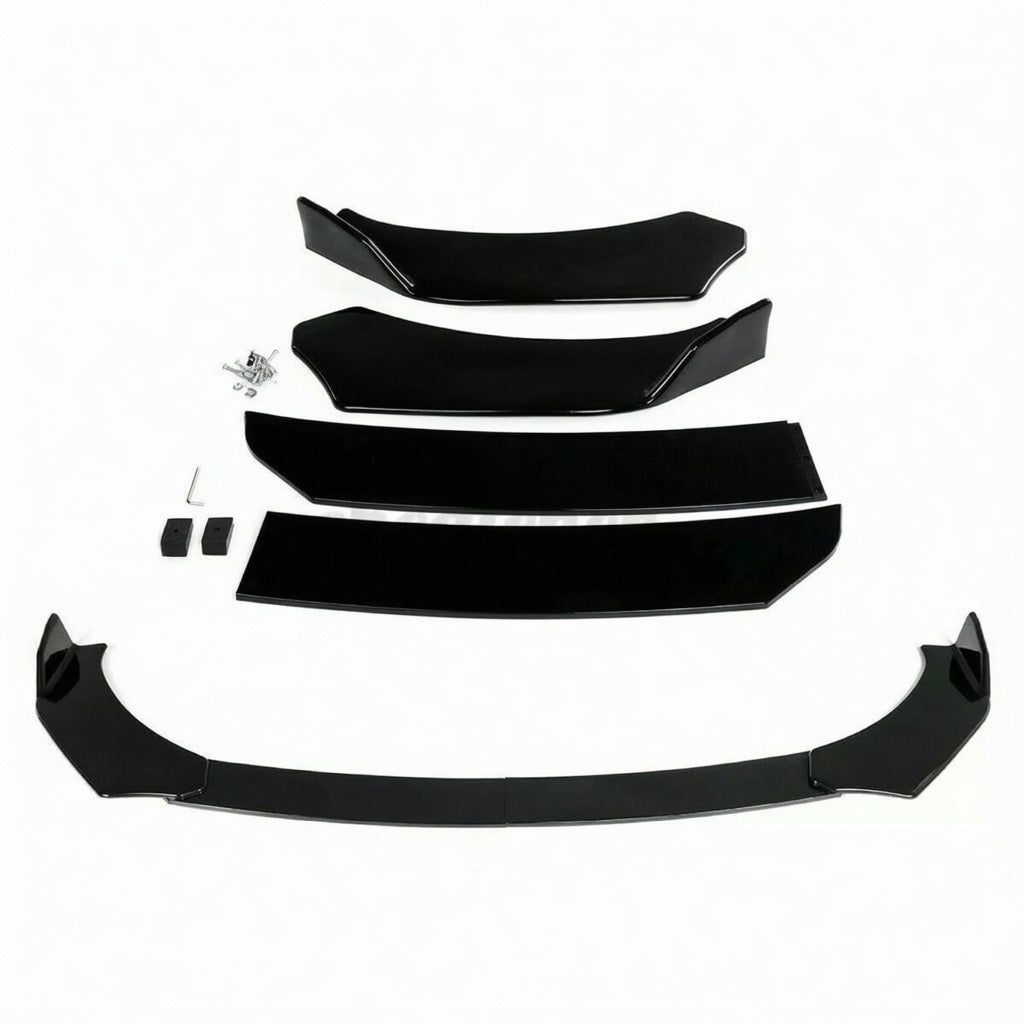 V STYLE GLOSS BLACK FRONT BUMPER LIP SPLITTER - CHEVROLET CAMARO SS / 1LE / ZL1 (2016–2024)