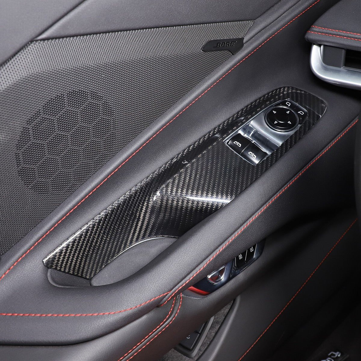 Chevrolet Corvette C8 Carbon Fiber Window Switch Trim Covers