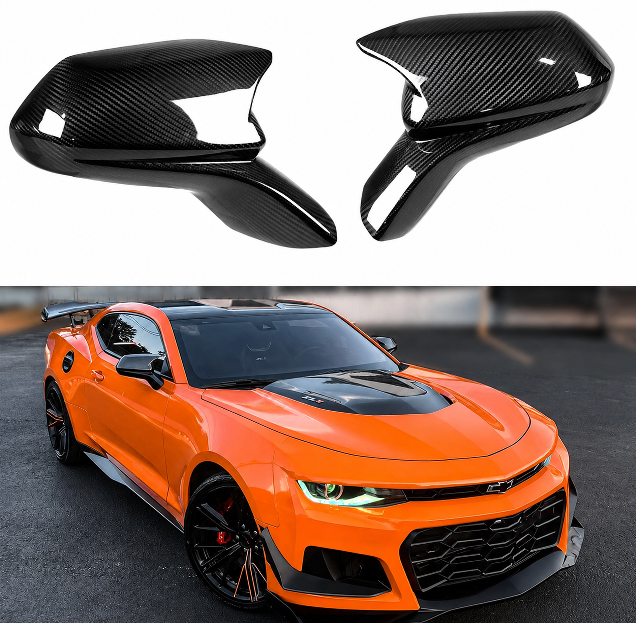 CARBON FIBER SIDE MIRROR CAPS - CHEVROLET CAMARO (2016–2024)