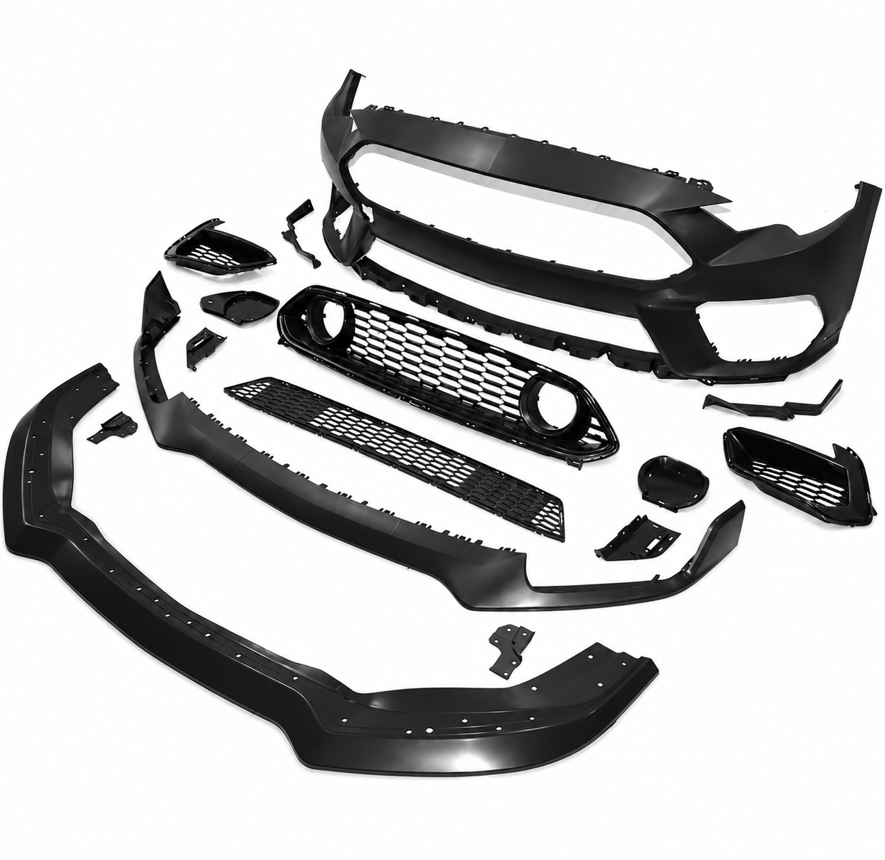 MACH 1 STYLE FRONT BUMPER COVER + FRONT LIP FOR FORD MUSTANG (2018–2023)