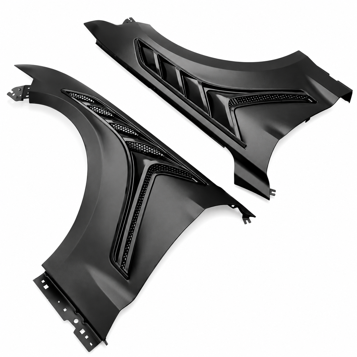 GTD STYLE FRONT BLACK FENDERS (PAIR) - FORD MUSTANG V6/GT (2015–2017)