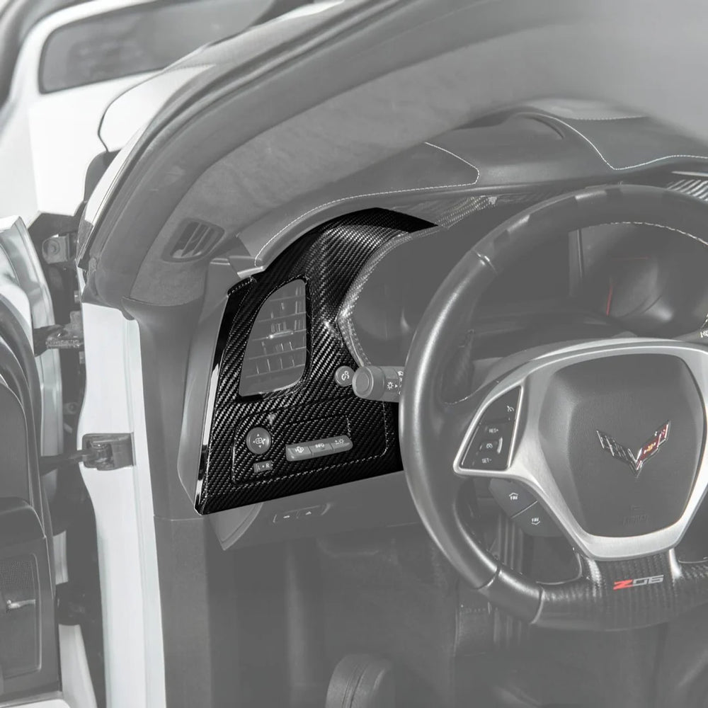 Dry Carbon Fiber Driver Instrument Panel Trim Cover - Chevrolet Corvette C7 (2014–2019)