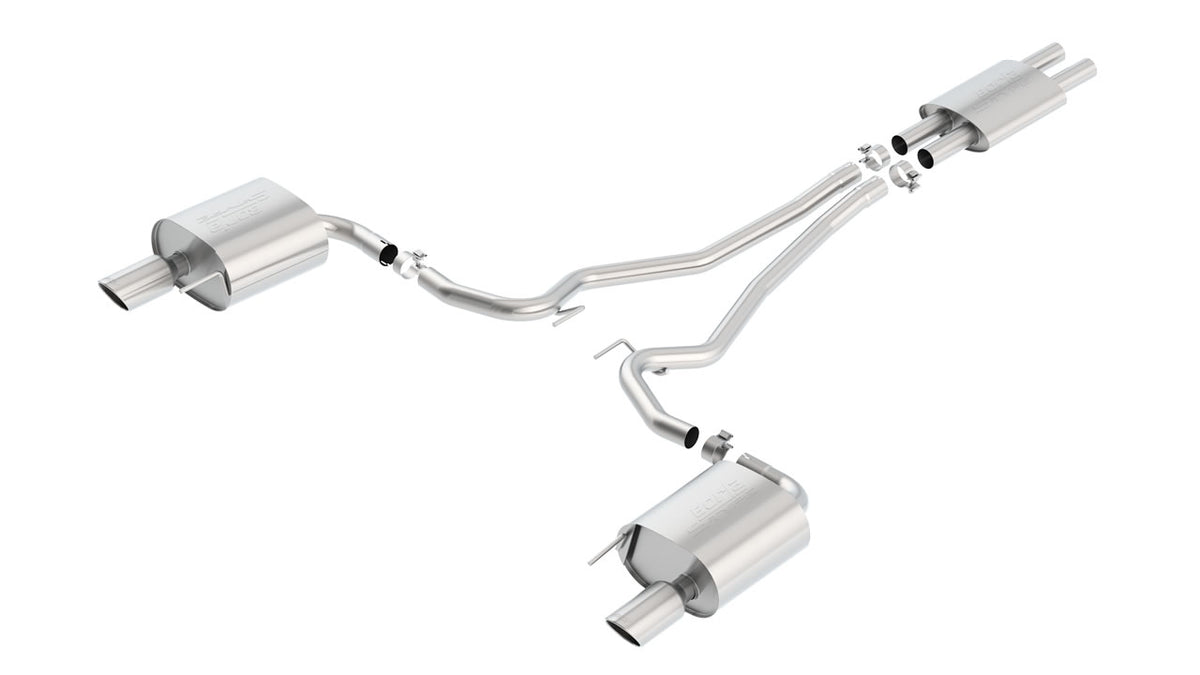 2015–2023 Ford Mustang EcoBoost Borla ATAK Cat-Back Exhaust – Polished Tips | 140585