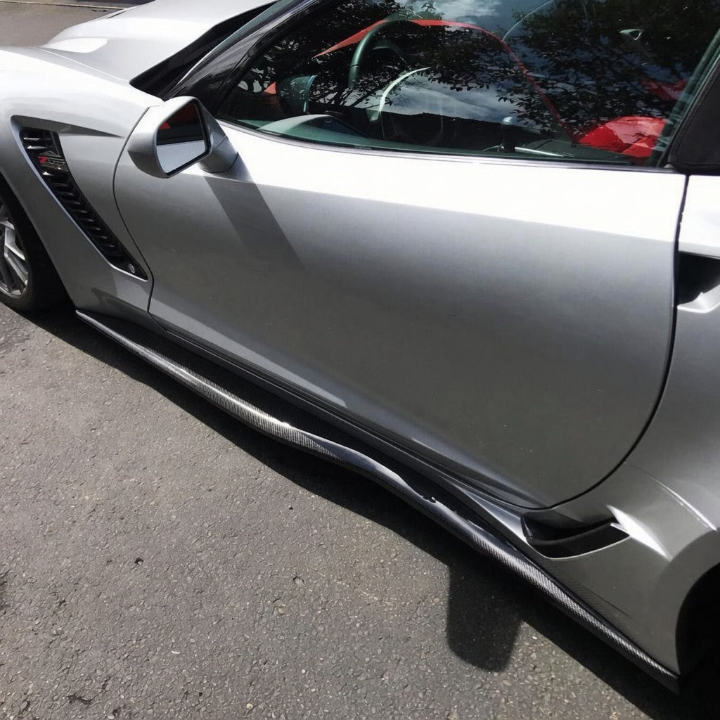Z06 CONVERSION CARBON FIBER SIDE SKIRTS ROCKER PANELS - CHEVROLET CORVETTE C7 (2014–2019)