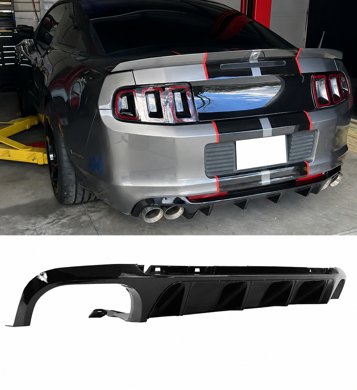 V2 REAR BUMPER DIFFUSER - FORD MUSTANG GT500 (2013–2014)