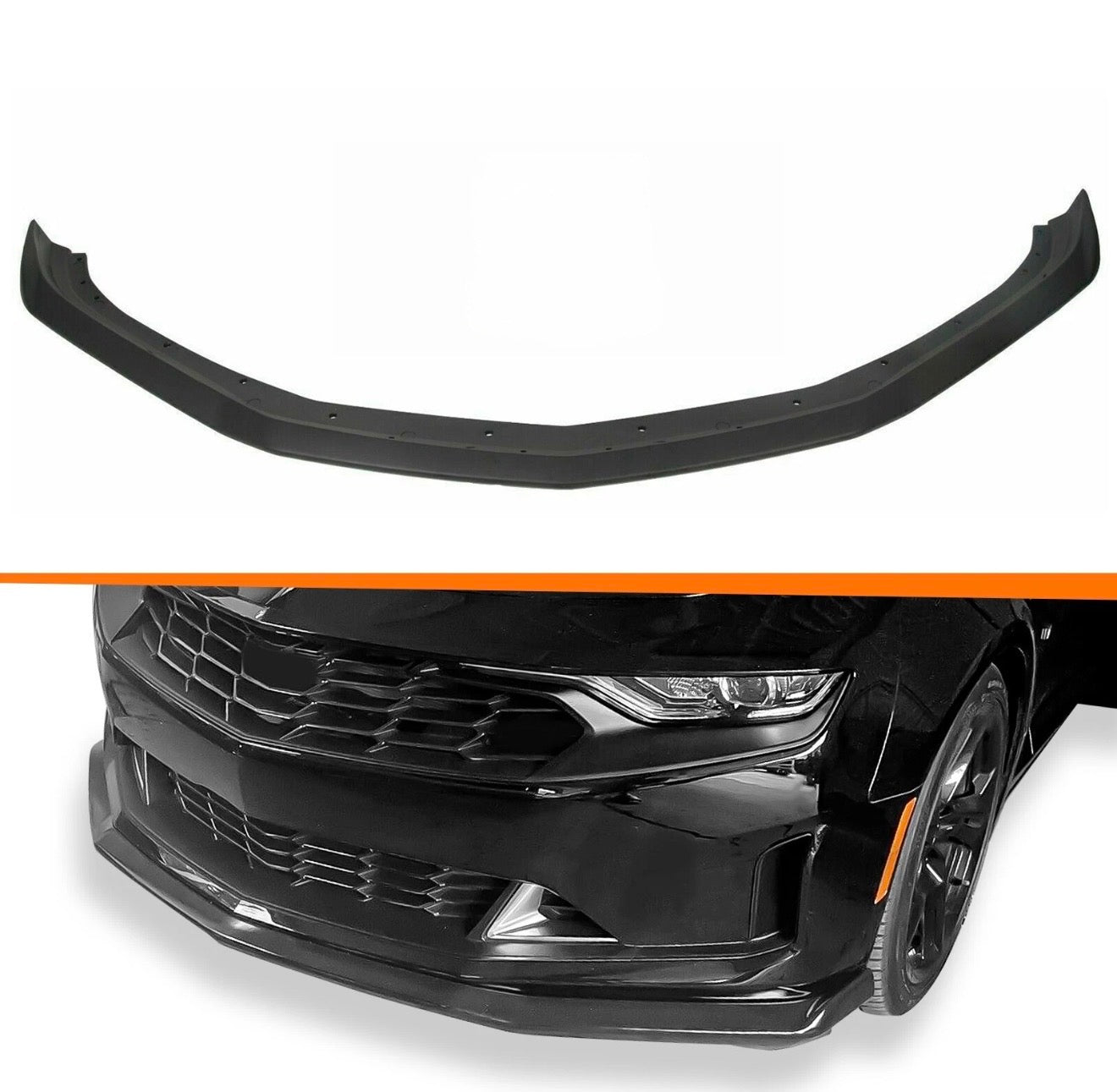 MATTE BLACK FRONT BUMPER LIP SPOILER SPLITTER - CHEVROLET CAMARO (2016–2024)