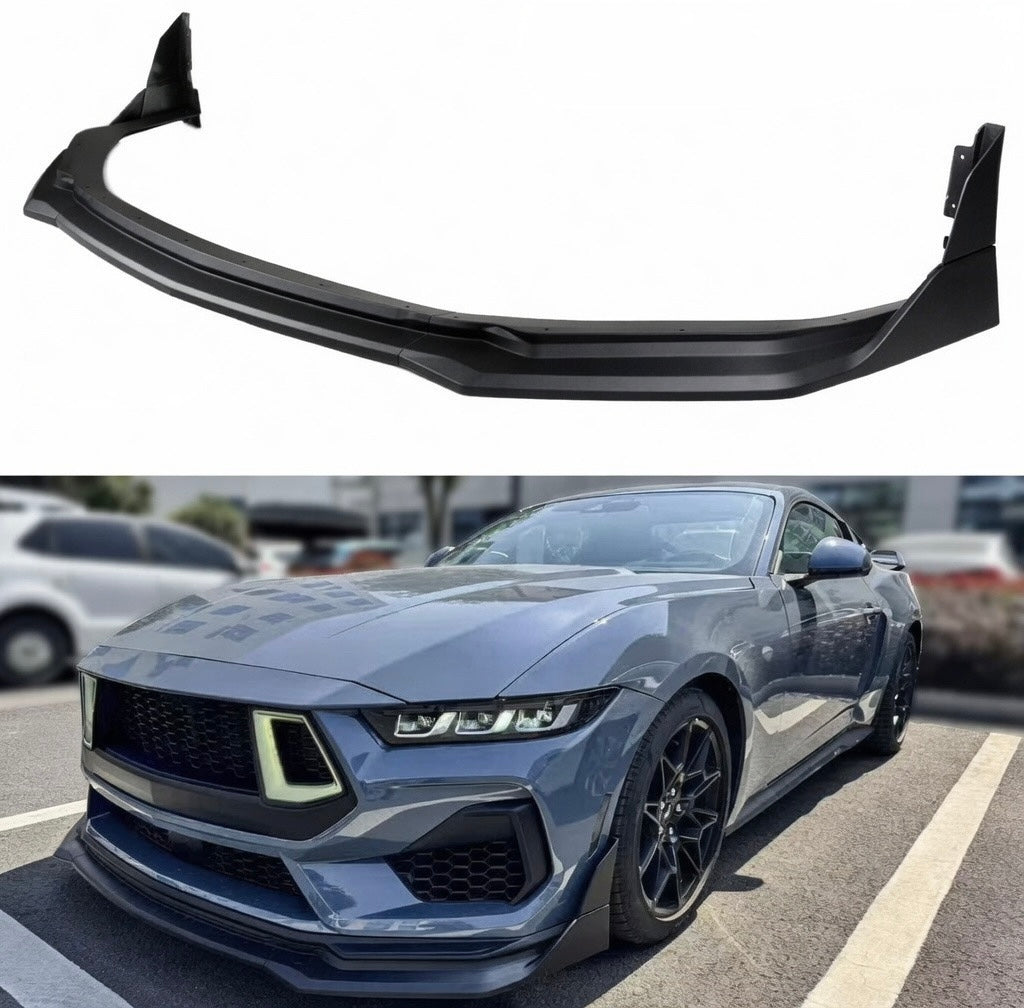3PCS FRONT LIP SPLITTER EXTENSIONS - FORD MUSTANG GT / ECOBOOST / DARK HORSE (2024+)