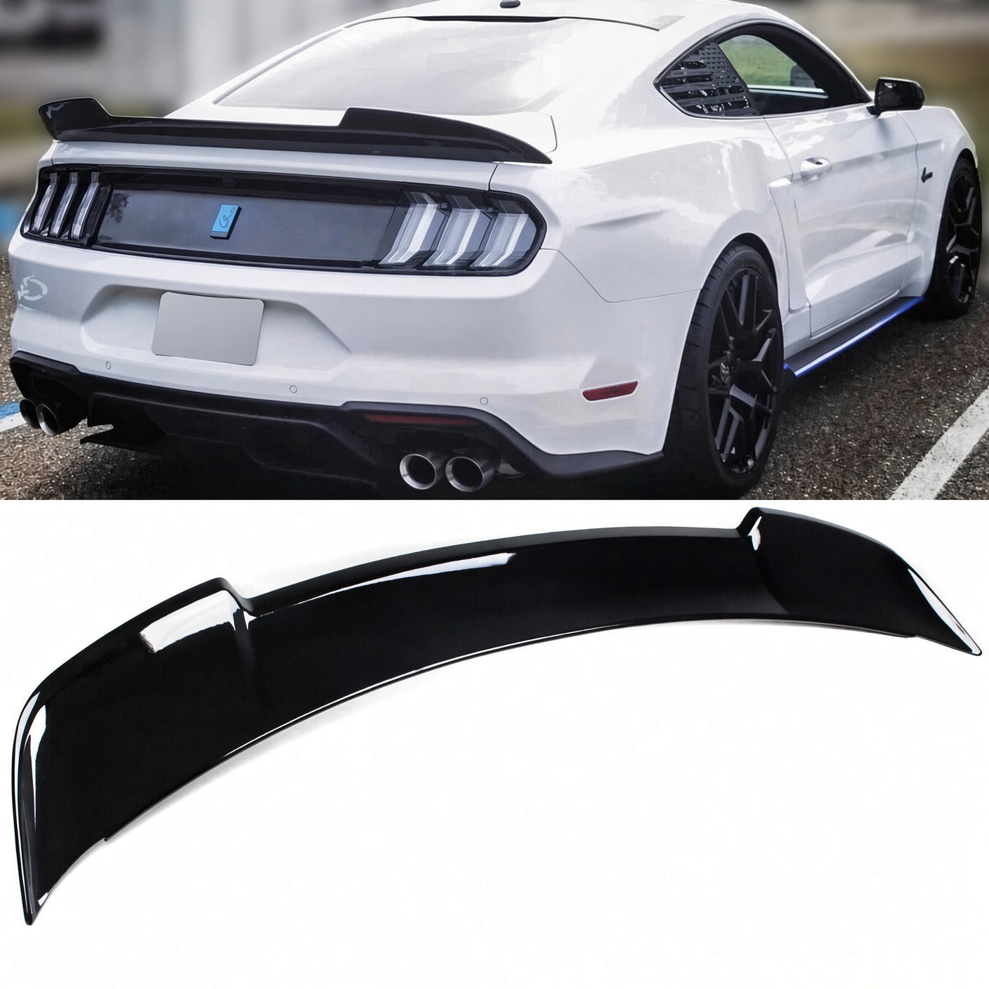 GLOSS BLACK ABS REAR DECK LID SPOILER - FORD MUSTANG (2015–2023)