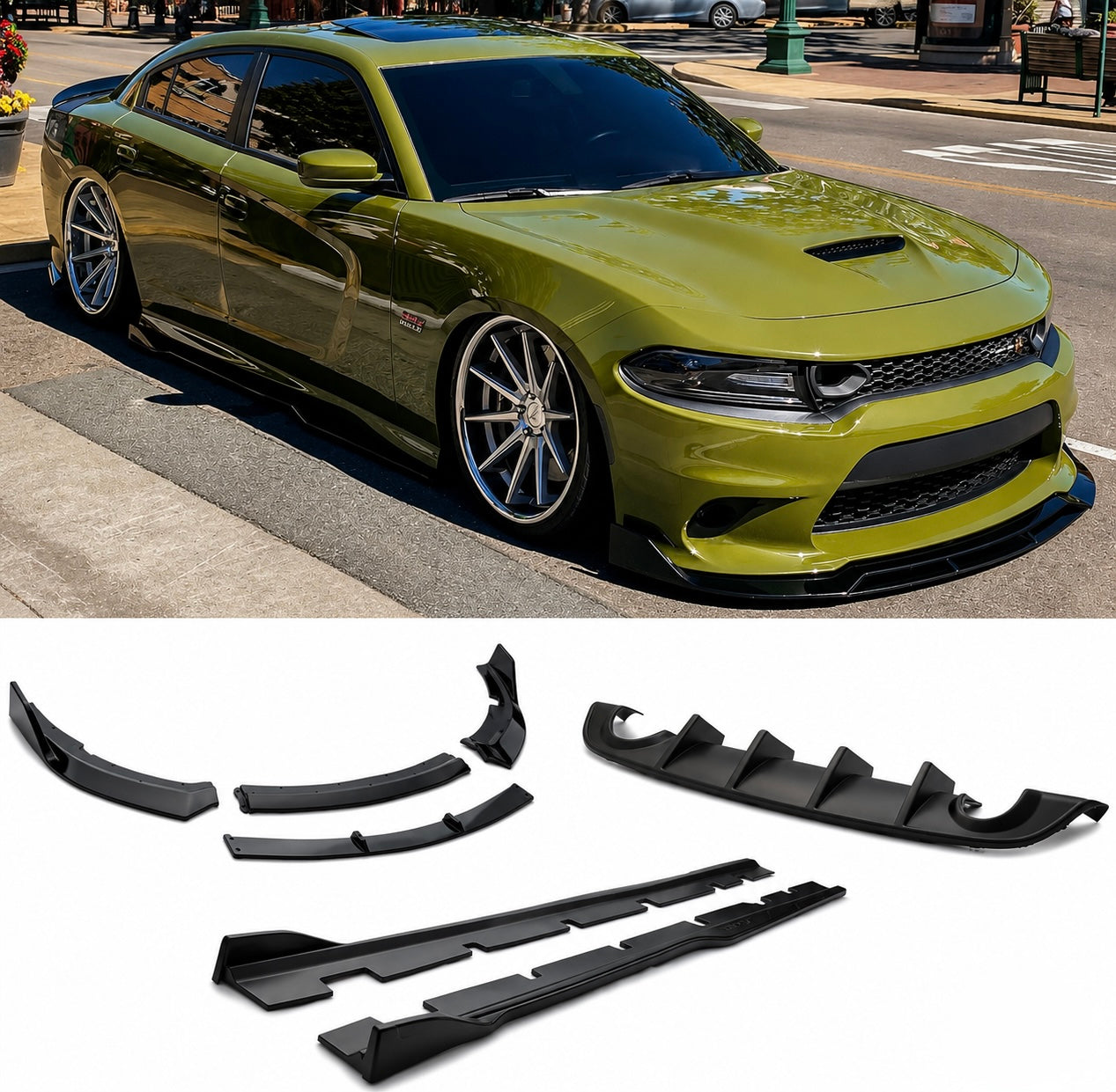MATTE BLACK BODY KIT - DODGE CHARGER SRT (2015–2023)