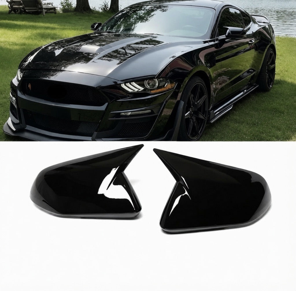 M STYLE GLOSS BLACK SIDE MIRROR COVERS (2PCS) - FORD MUSTANG (2015–2023)