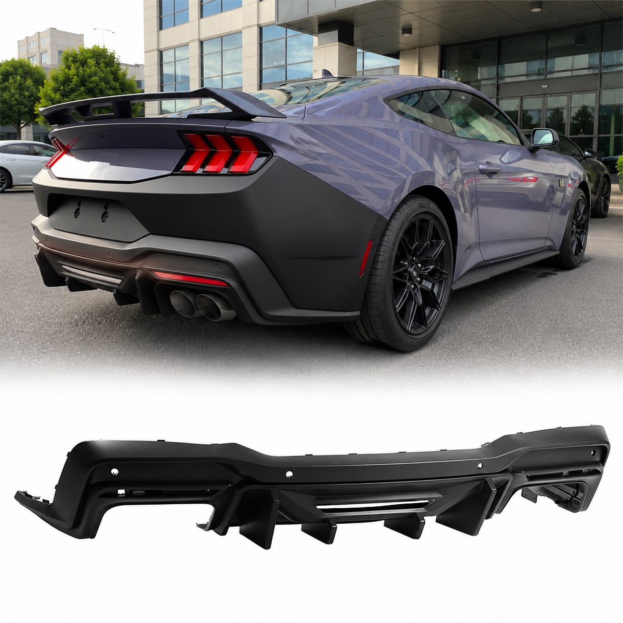 TRACK STYLE REAR BUMPER DIFFUSER - FORD MUSTANG (2024+)