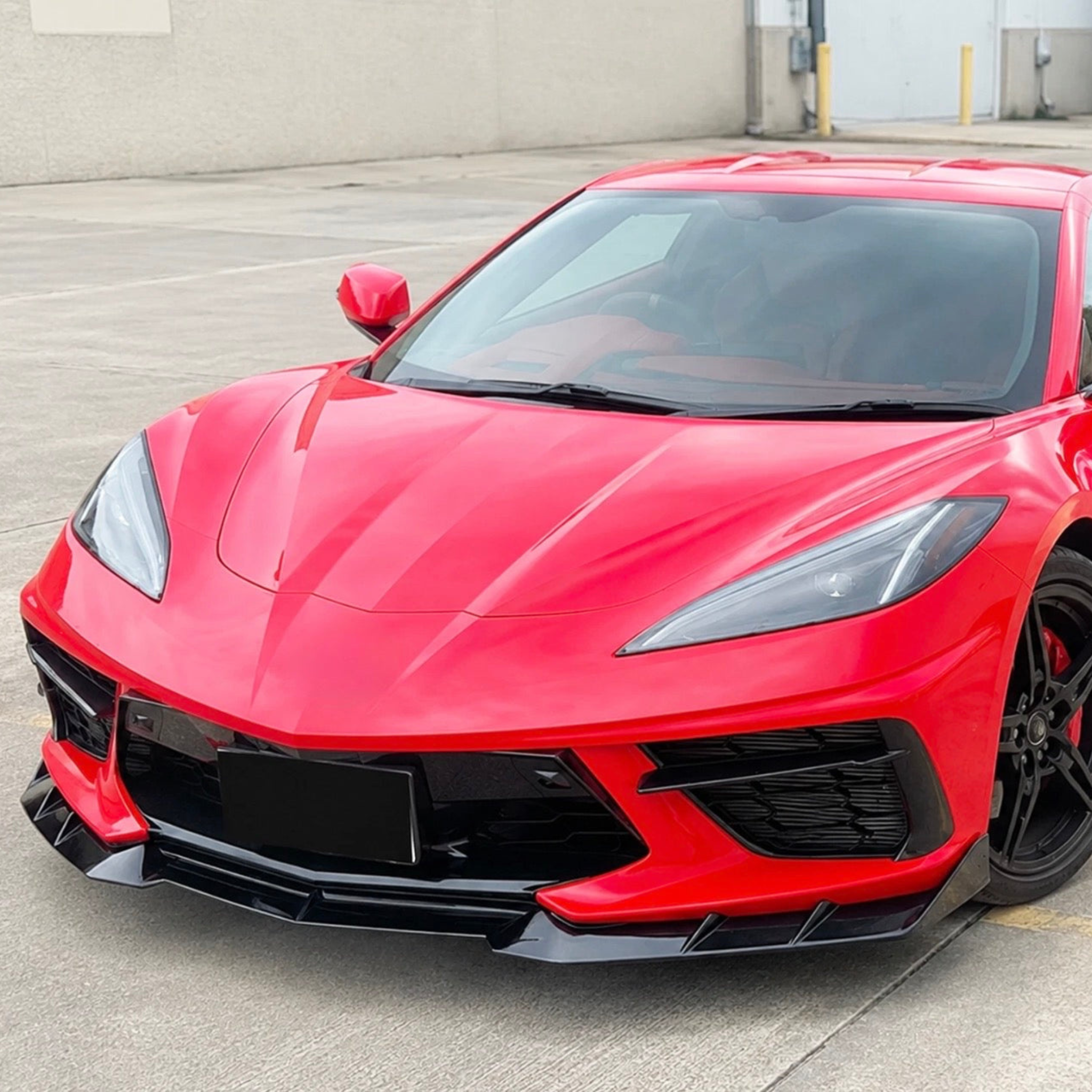 2020–2026 Chevrolet Corvette C8 Gloss Black Front Lip