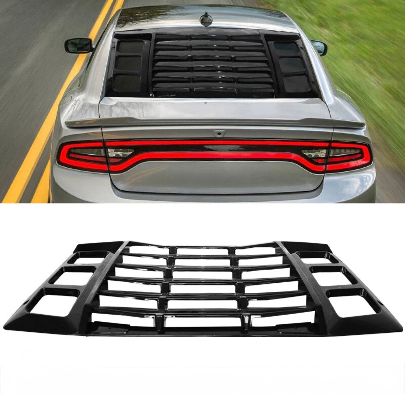 MP CONCEPTS REAR WINDOW LOUVERS GLOSS BLACK - DODGE CHARGER (2011–2023)