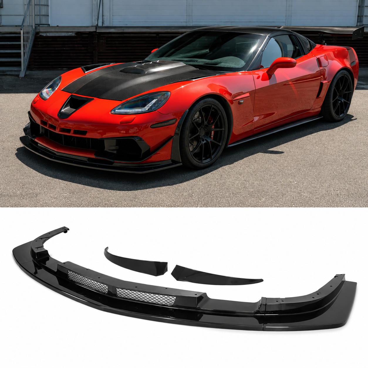 ZR1 CONVERSION PACKAGE FRONT SPLITTER LIP - CHEVROLET CORVETTE C6 Z06 (2006–2013)