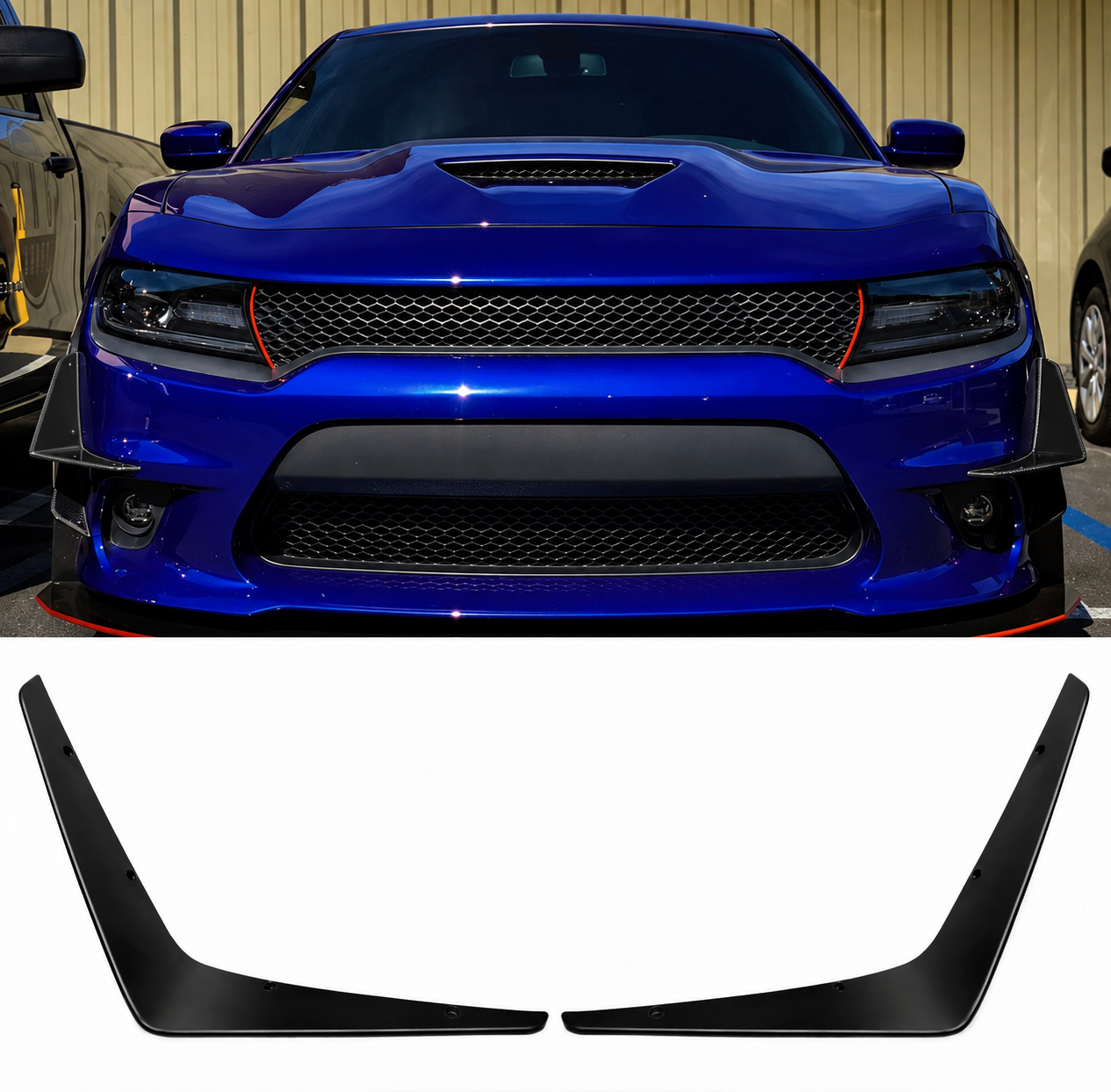 TRACKFORM FRONT BUMPER CANARDS MATTE BLACK - DODGE CHARGER SRT (2015–2023)