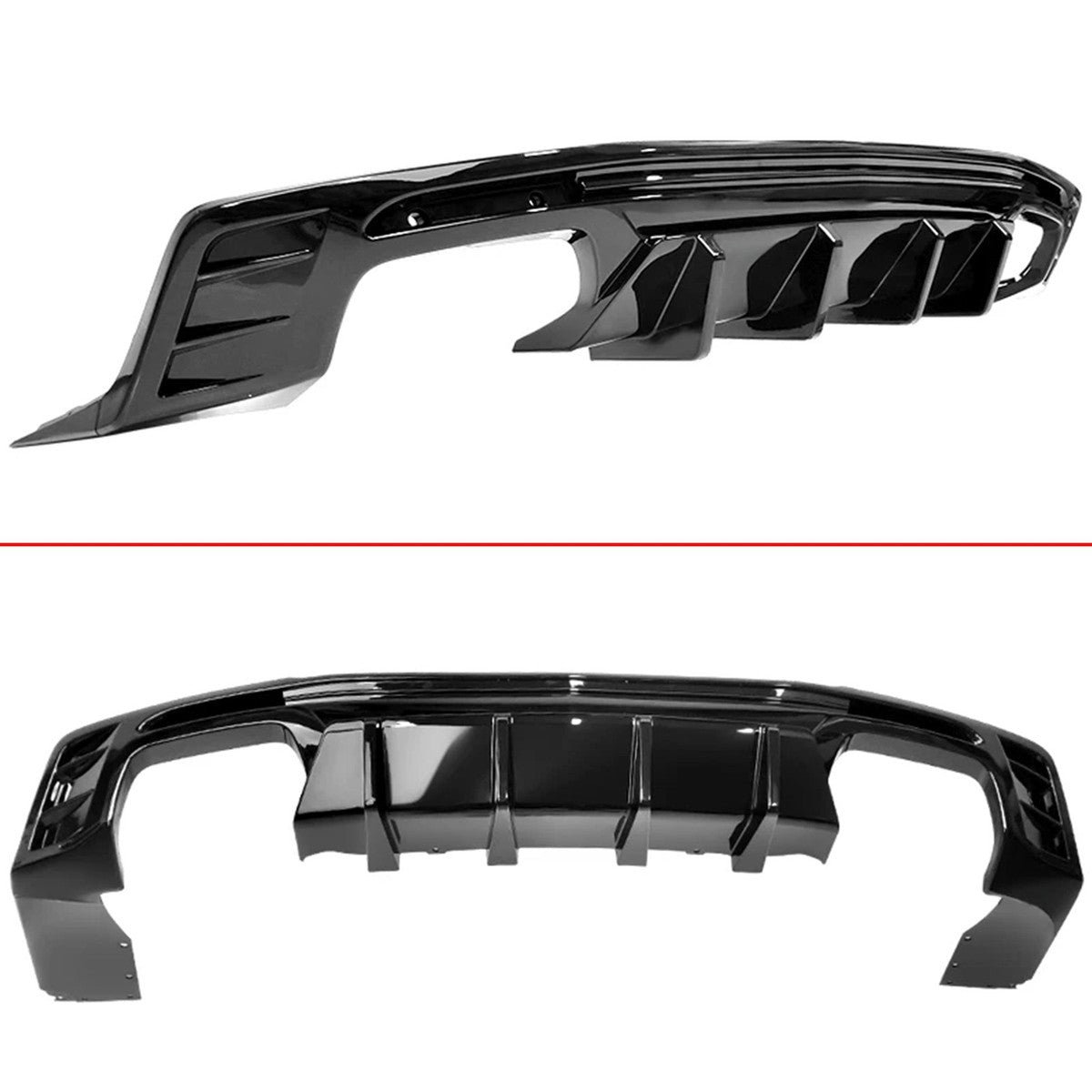 SHARK FIN STYLE GLOSS BLACK REAR DIFFUSER - CHEVROLET CAMARO (2016–2024)