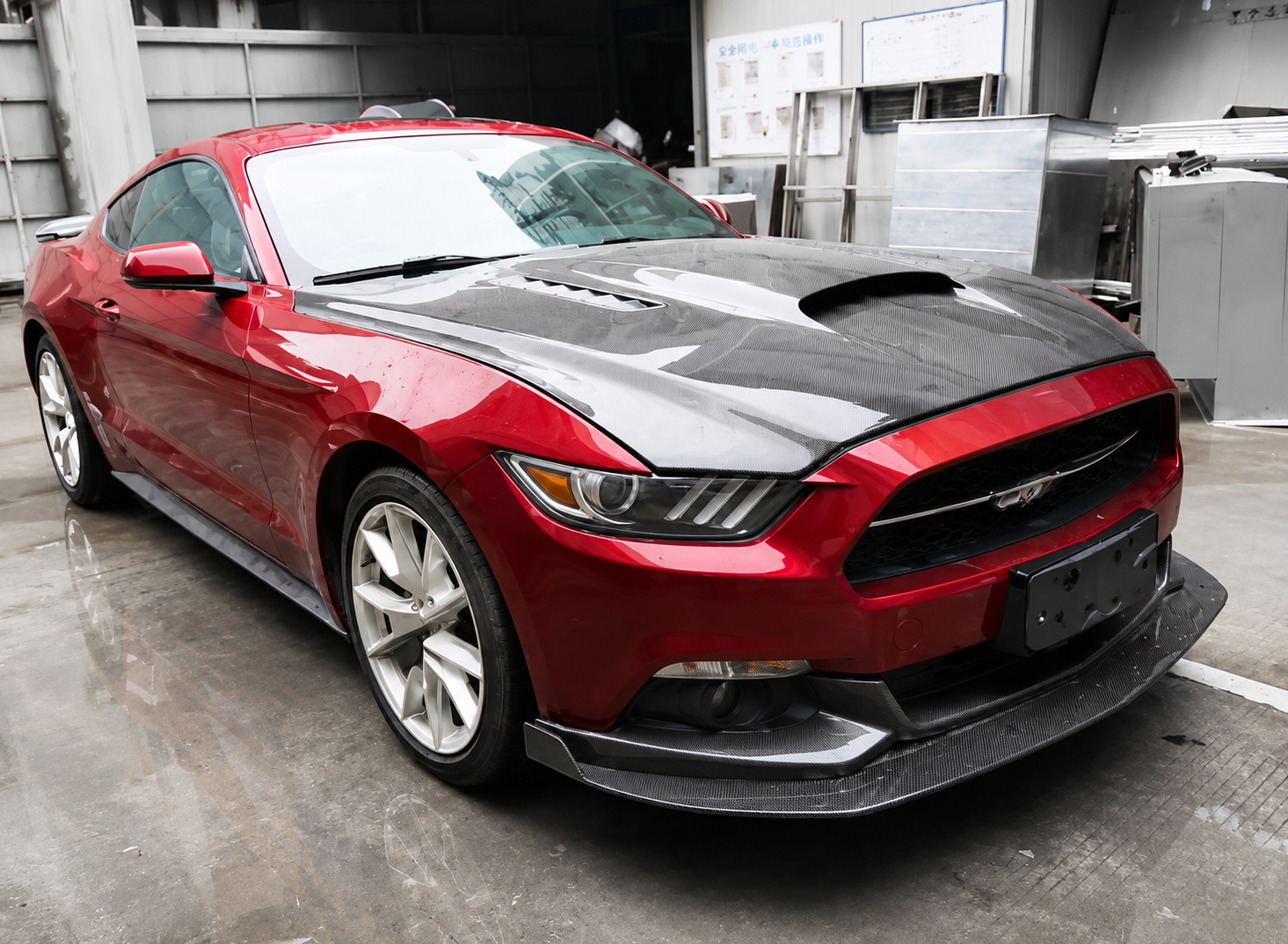 GT PERFORMANCE PACK STYLE CARBON FIBER FRONT SPLITTER - FORD MUSTANG (2015–2017)