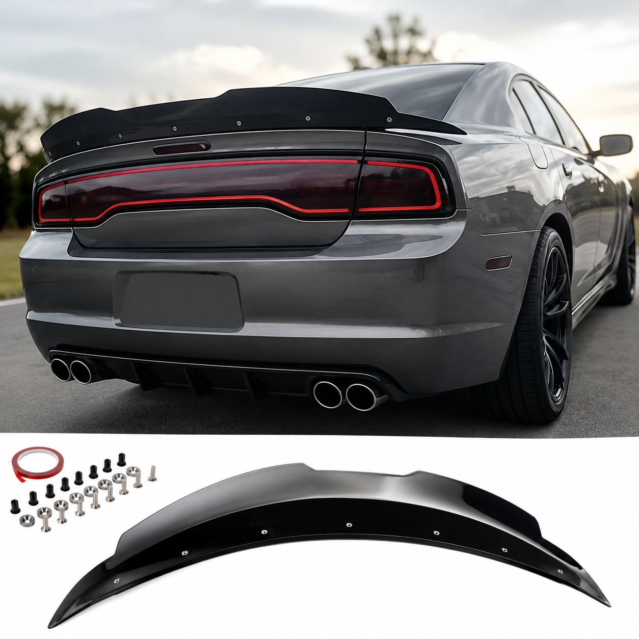 2011–2023 Dodge Charger Gloss Black Rear Spoiler