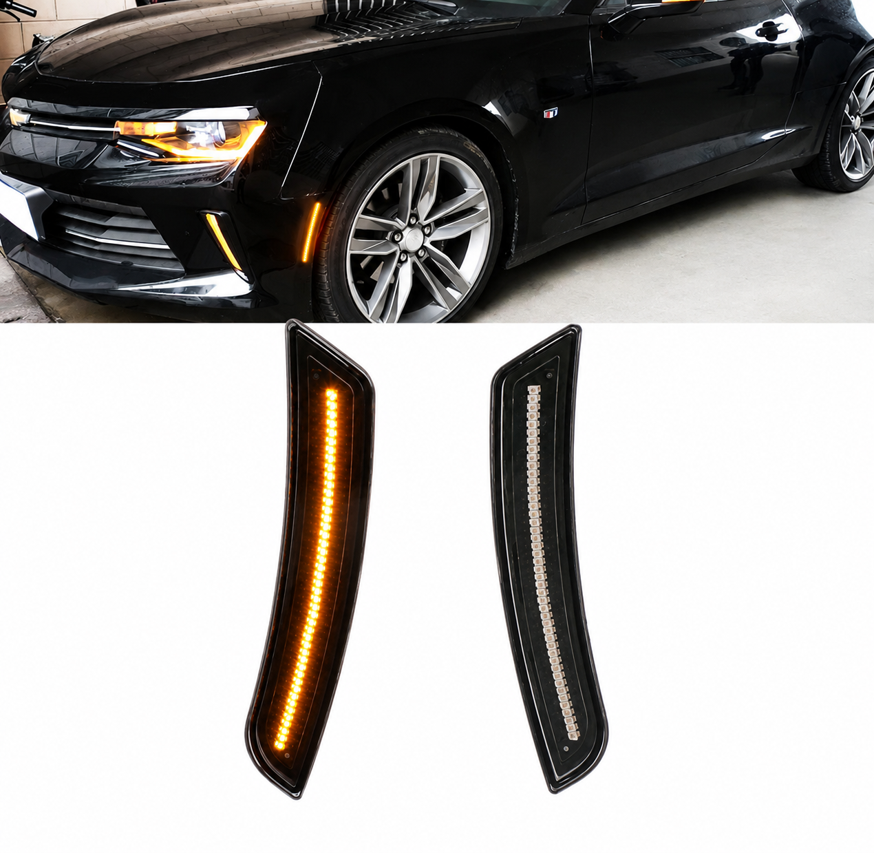 YELLOW LED SIDE MARKER LIGHT SET - CHEVROLET CAMARO (2016–2023)