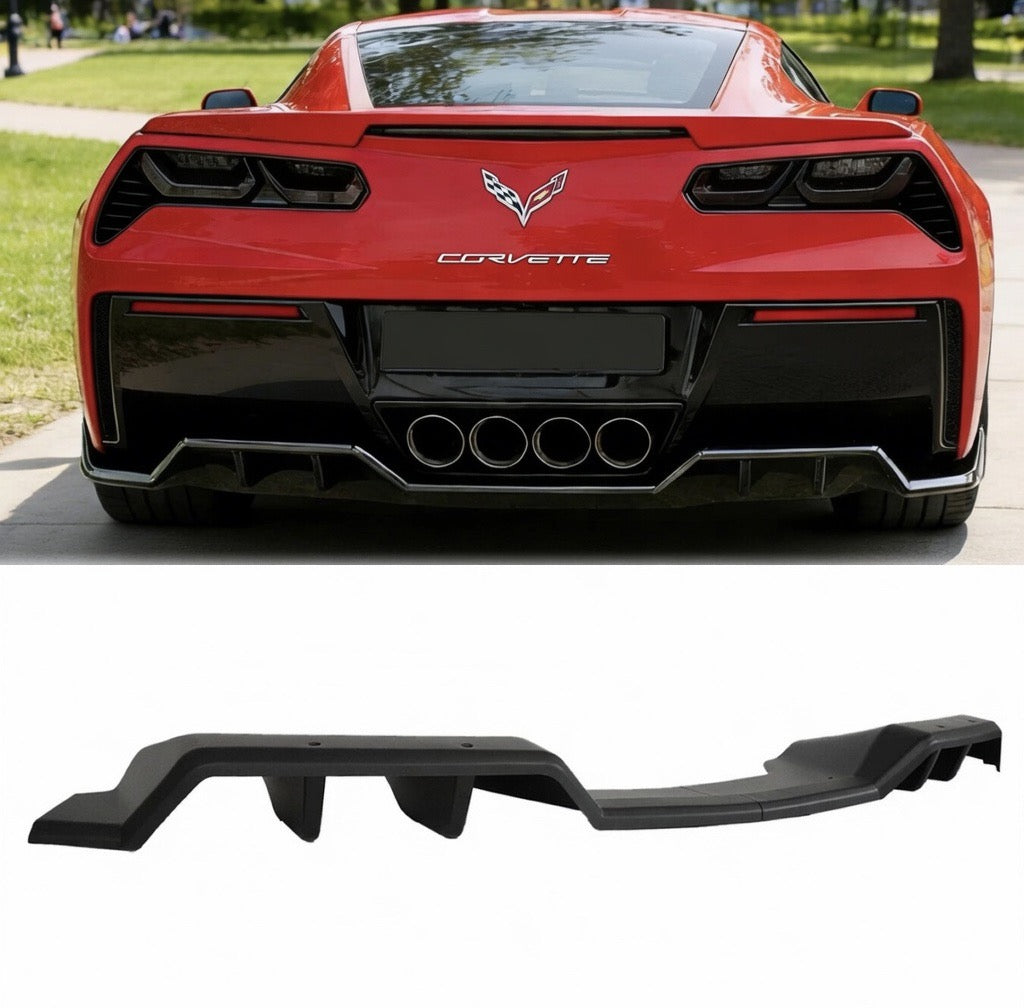 AAD STYLE GLOSS BLACK REAR DIFFUSER LIP - CHEVROLET CORVETTE C7 STINGRAY (2014–2019)
