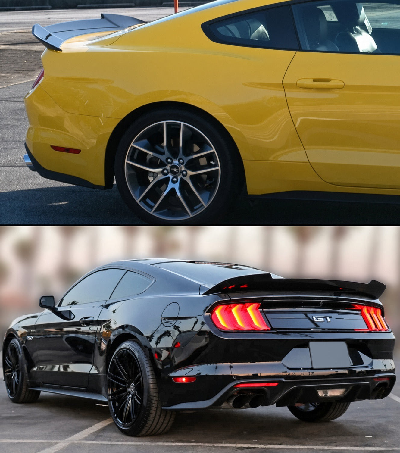 GLOSS BLACK ABS REAR DECK LID SPOILER - FORD MUSTANG (2015–2023)