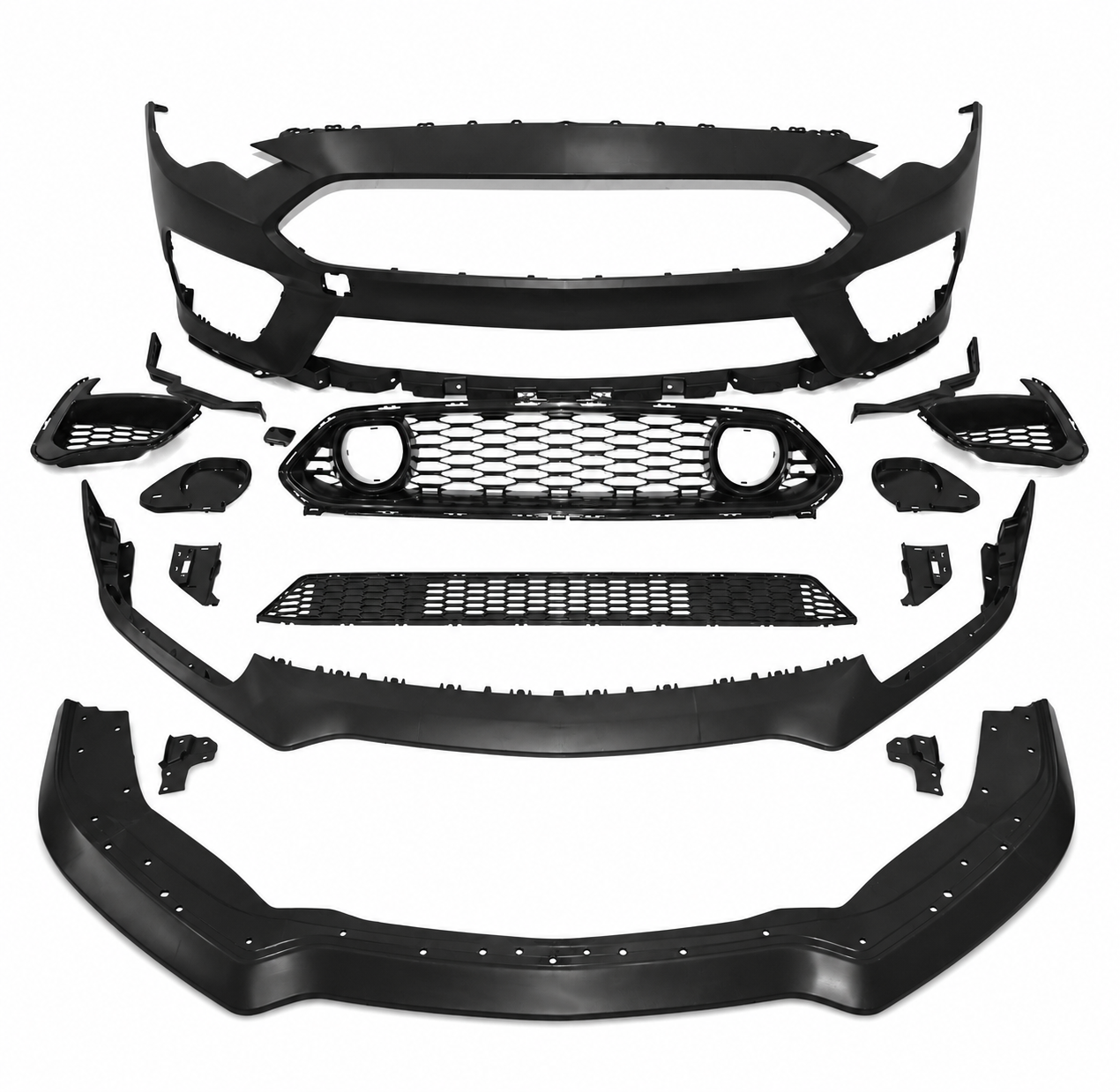 MACH 1 STYLE FRONT BUMPER COVER + FRONT LIP FOR FORD MUSTANG (2018–2023)