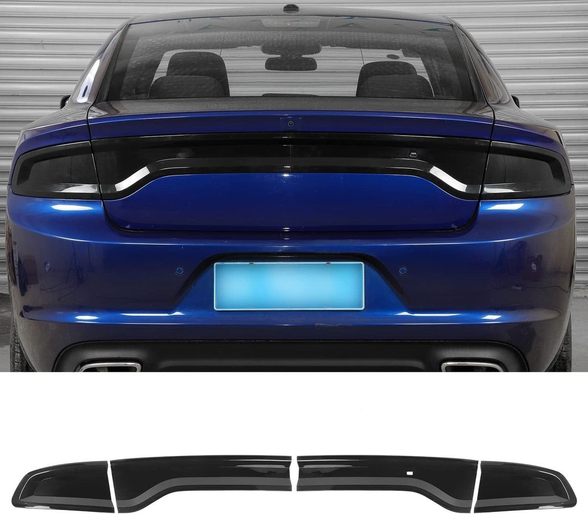 SMOKED TAIL LIGHT COVERS WITH REAR BLACKOUT PANEL - DODGE CHARGER (2015–2023)