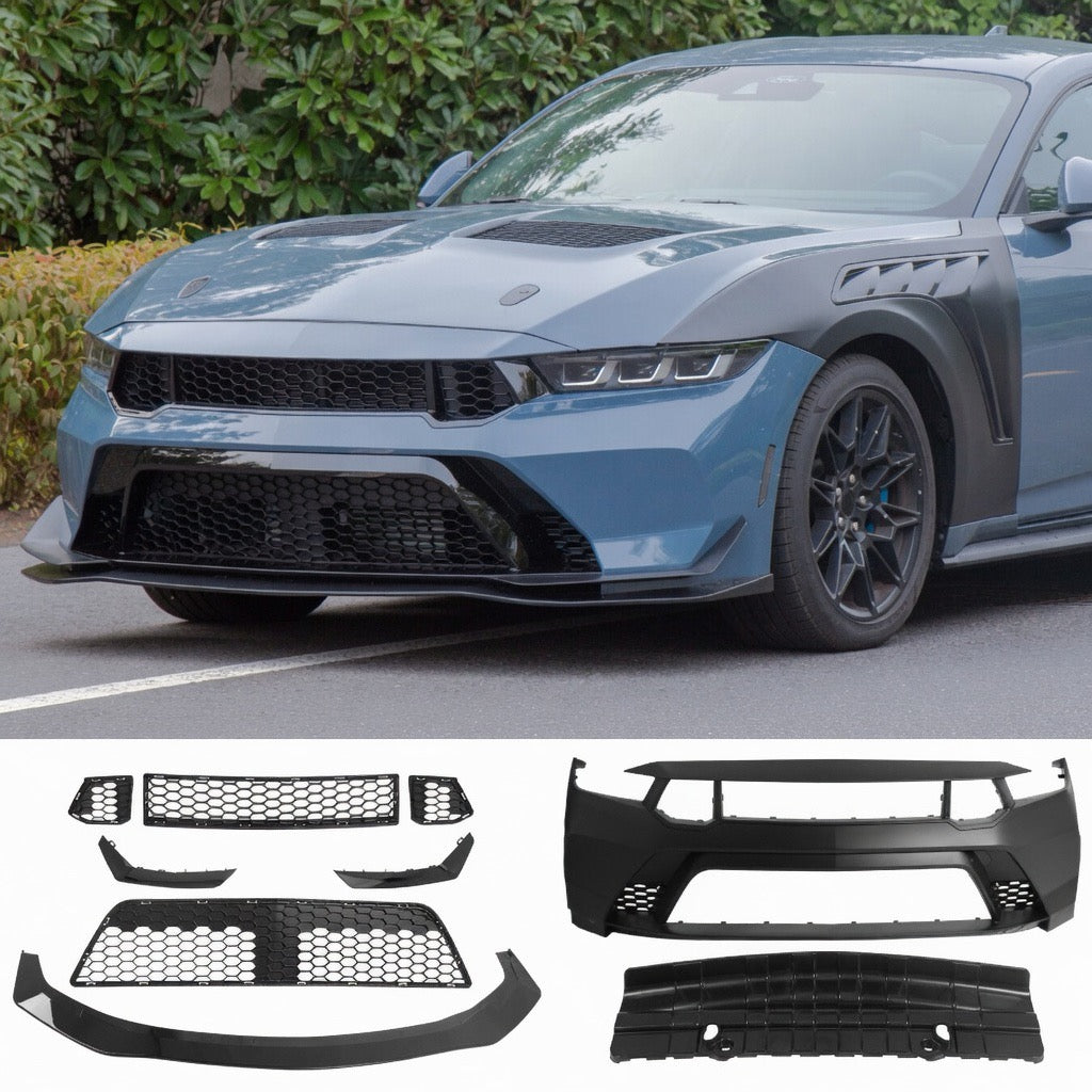 GTD STYLE FRONT BUMPER COVER CONVERSION + FRONT LIP - FORD MUSTANG (2024-2026)