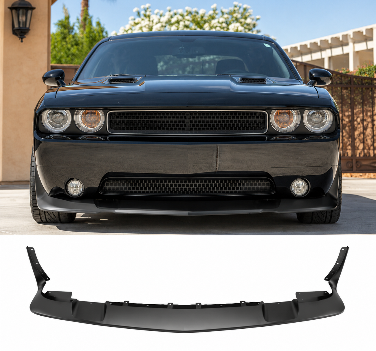 HELLCAT STYLE FRONT BUMPER LIP CHIN SPOILER - DODGE CHALLENGER (2011–2014)