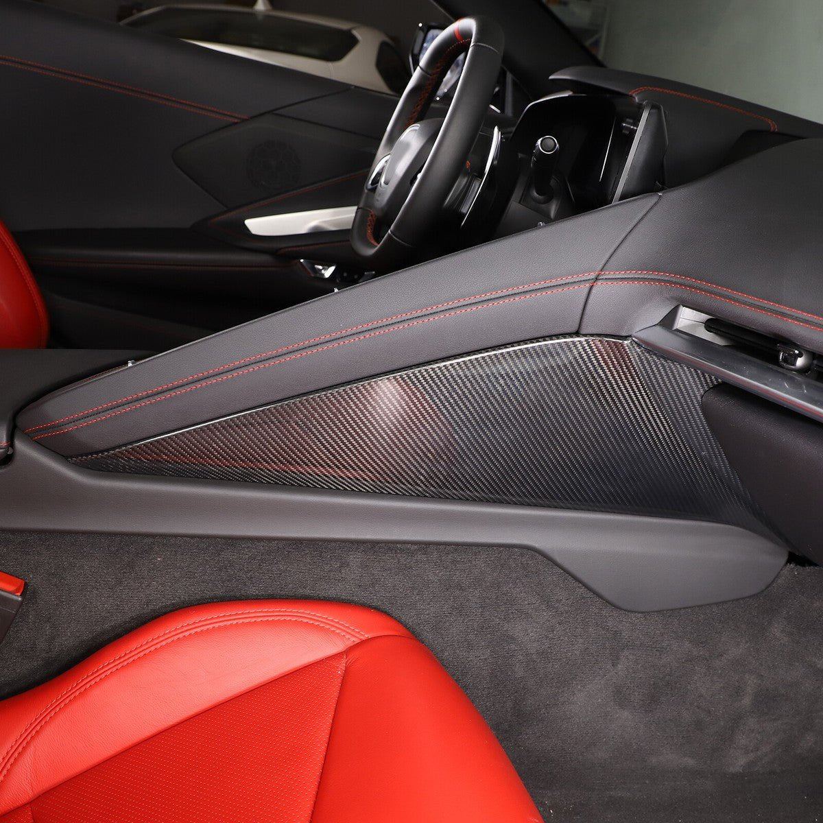 2026+ Chevrolet Corvette C8 Carbon Fiber Center Console Side Trim Covers