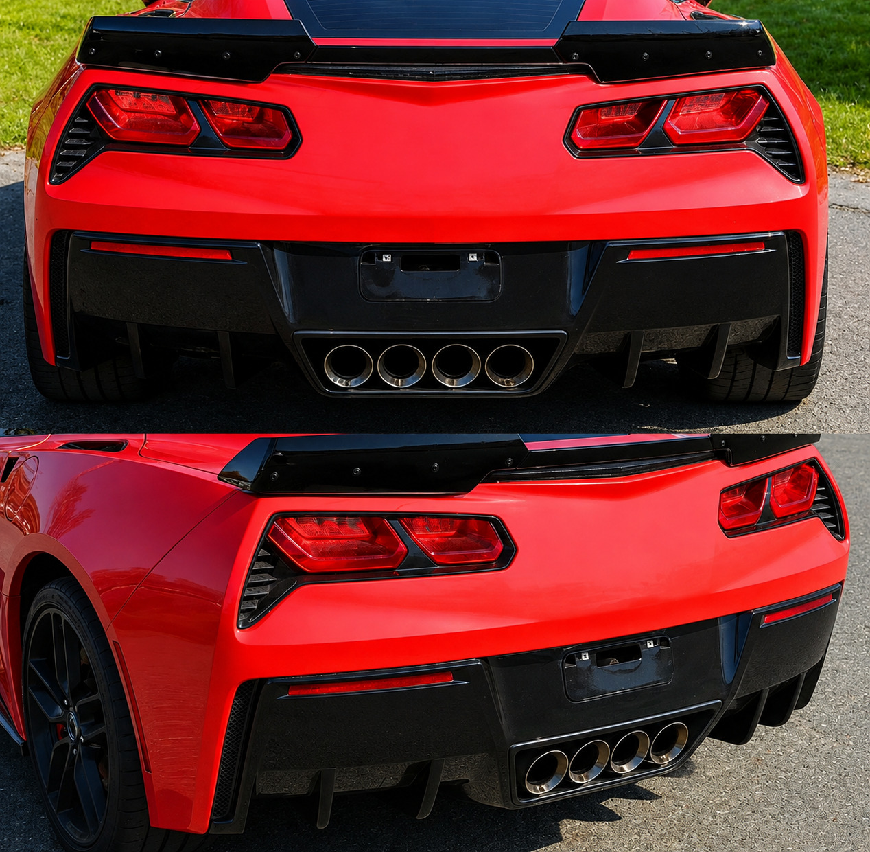 ADD-ON REAR BUMPER DIFFUSER SHARK FIN KIT - CHEVROLET CORVETTE C7 (2014–2019)