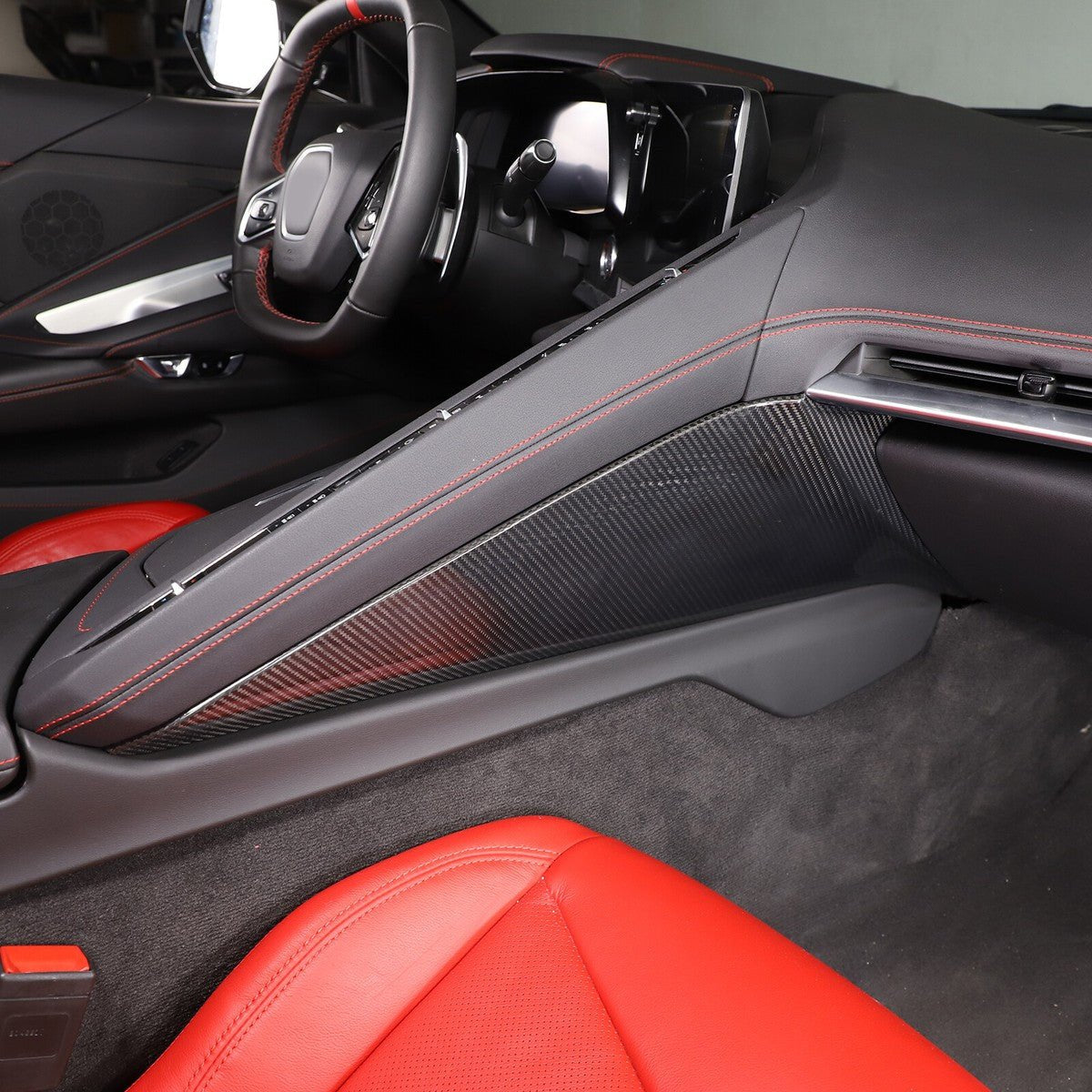 2026+ Chevrolet Corvette C8 Carbon Fiber Center Console Side Trim Covers