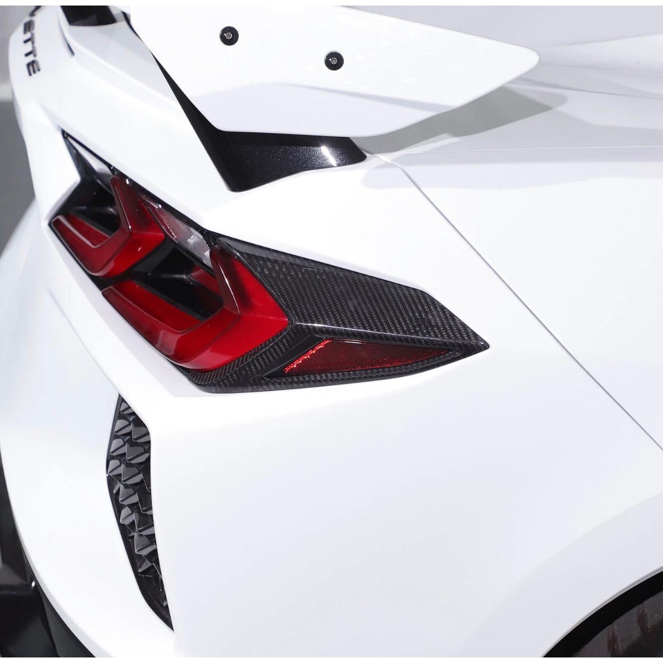 Chevrolet Corvette C8 Carbon Fiber Tail Light Side Frame Covers