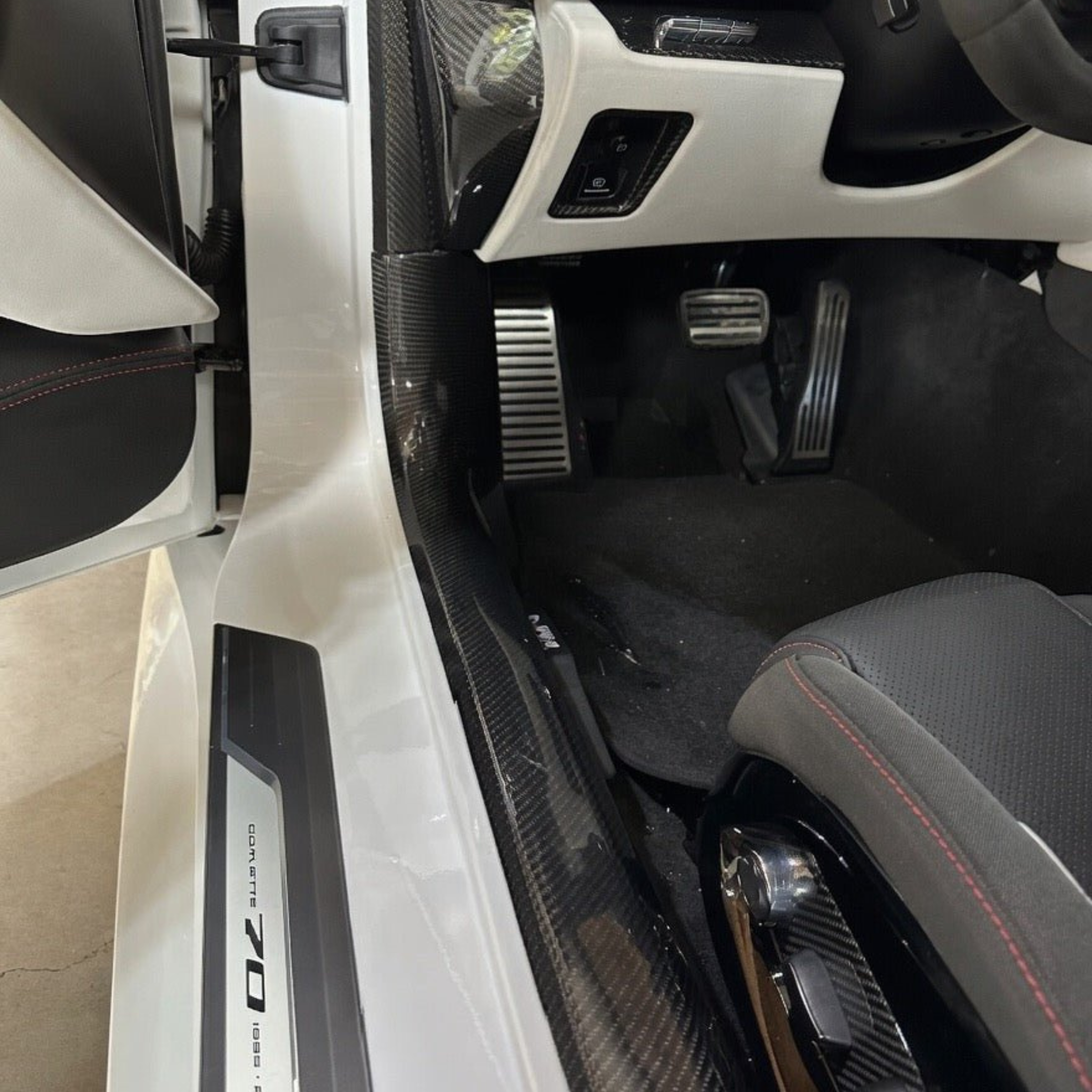 Chevrolet Corvette C8 Carbon Fiber Inner Door Sill Panel Cover